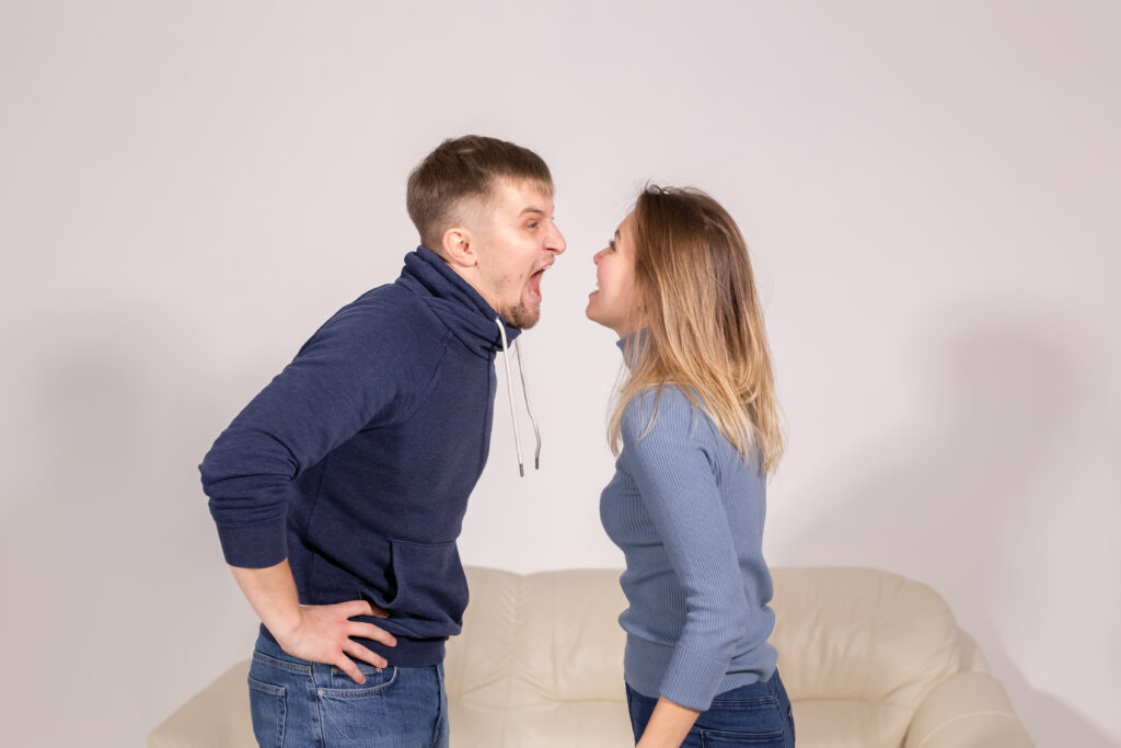 Couple fighting in a relationship